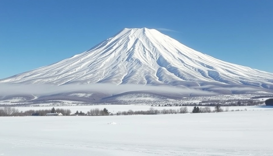 Snow-covered Mount Yotei, Hokkaido Travel and Gaming destination.