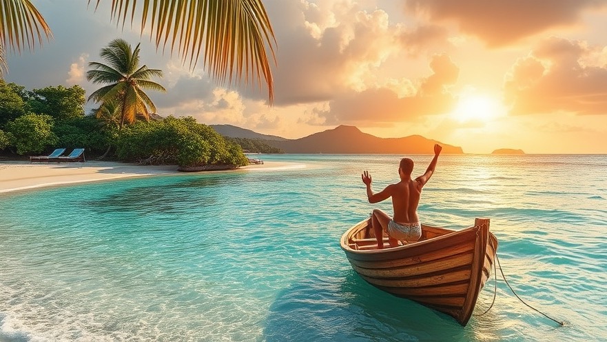 Caribbean dreaming: a serene journey into paradise with stunning tropical views.