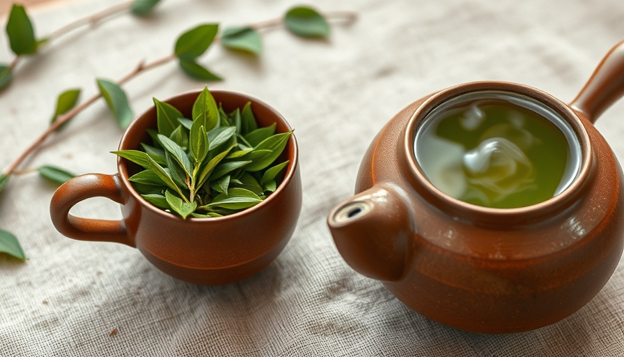 Natural scene highlighting health benefits of green tea.
