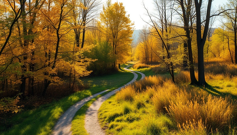 Serene trail on Boston Run Trail Escape with autumn foliage.