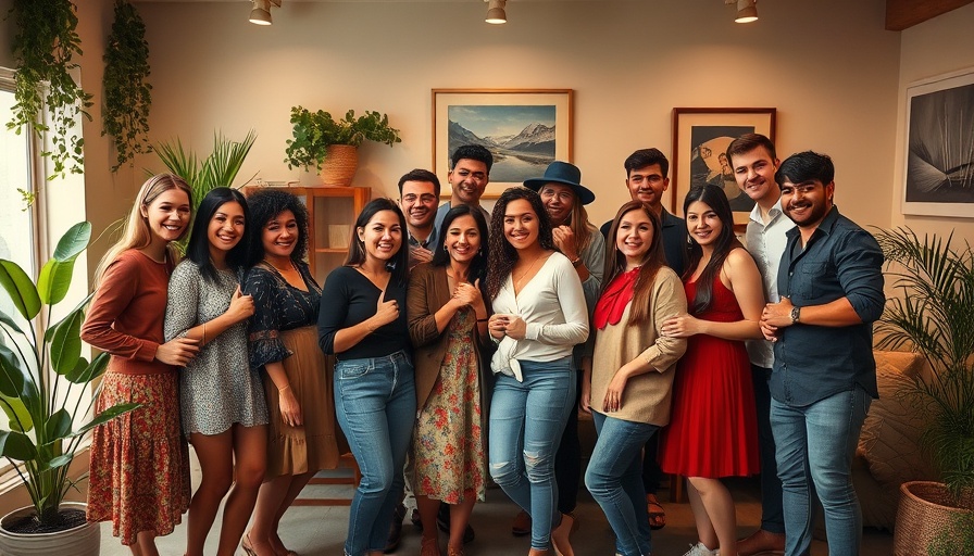 Group celebrating indoors during HRC American Dreams Tour