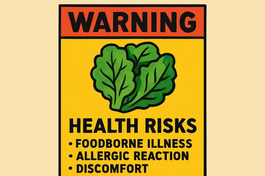 Cartoon of leafy greens highlighting stroke risk over 60.