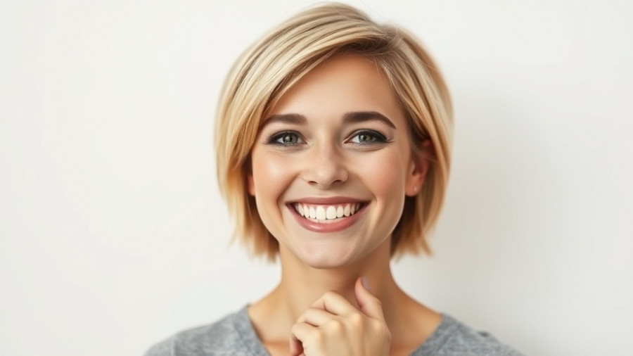 Confident young woman smiling, photorealistic portrait.
