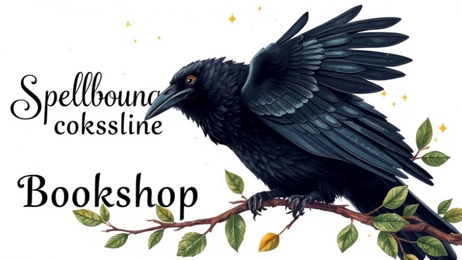 Artistic raven illustration for new bookstore in LaGrange.