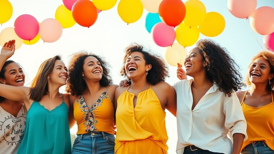 Women celebrating freedom in menopause with joy and unity outdoors.