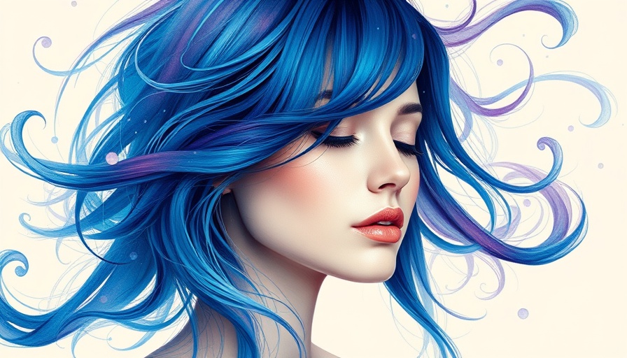 Serene woman with abstract hair pattern, embodying strength hidden in softness.
