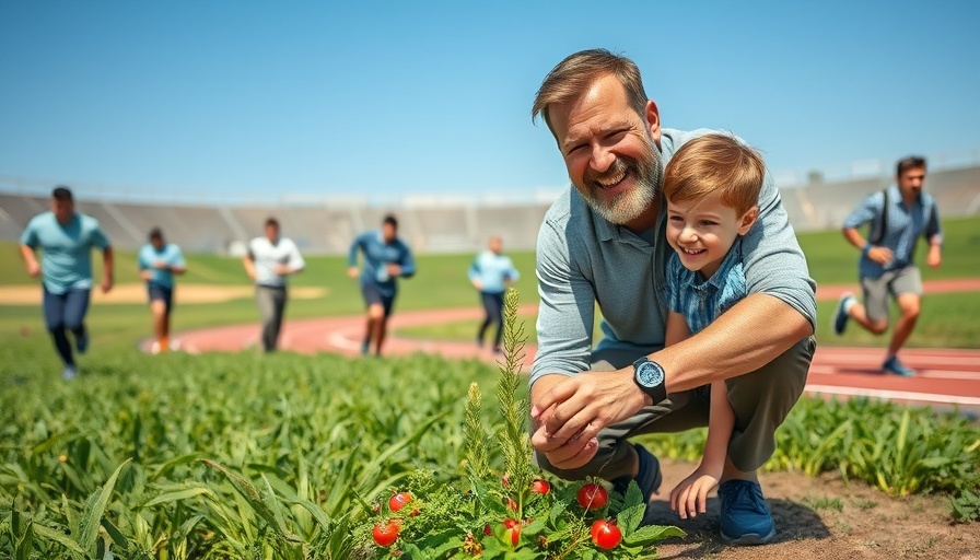 Heartwarming moment: Man and boy gardening as others chase success.