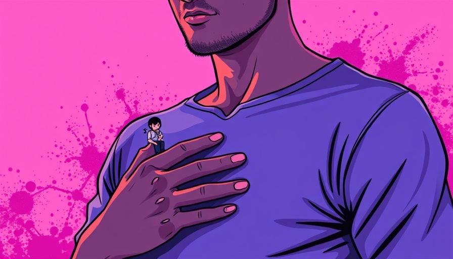 Conceptual illustration of self-reflection and healing inner critic.
