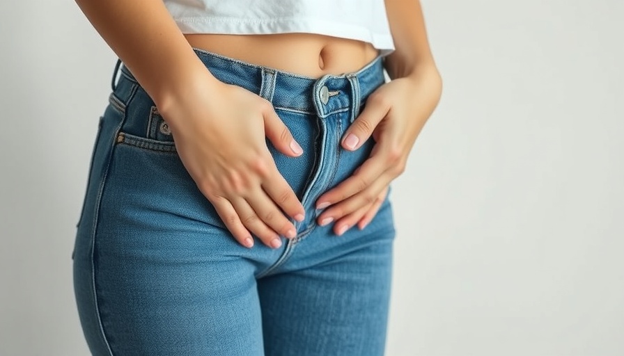 Hands on abdomen indicating natural methods to increase vaginal lubrication.