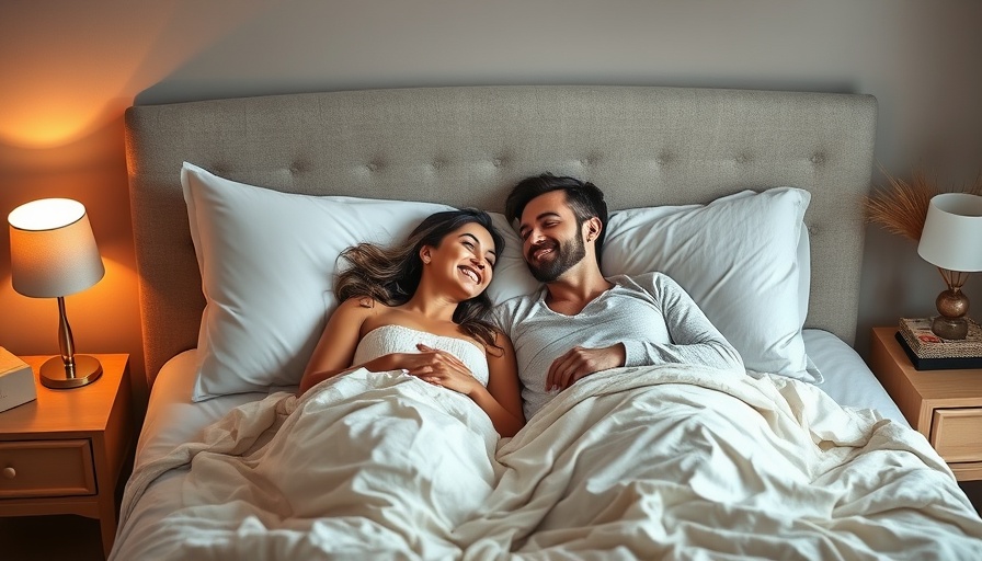 Happy couple relaxing in bed for best sexual health products in 2025.