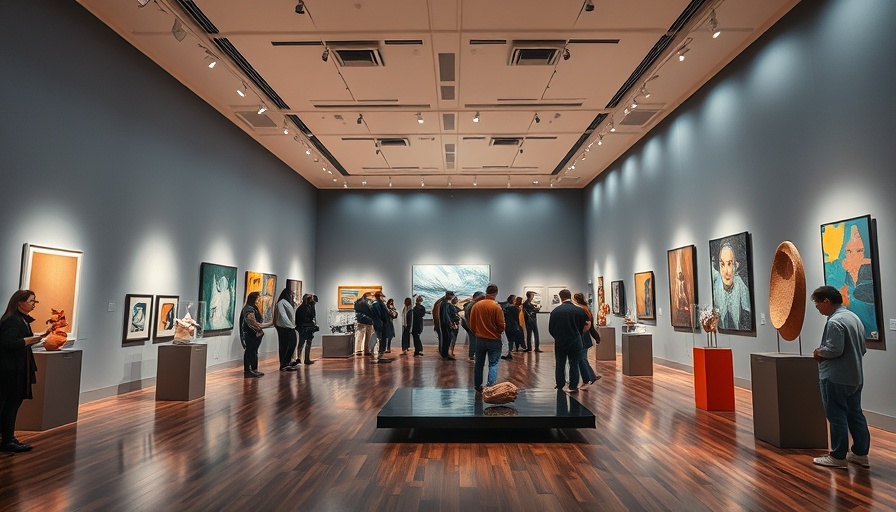 Vibrant art exhibition with abstract installations, Insistent Presence Exhibition.