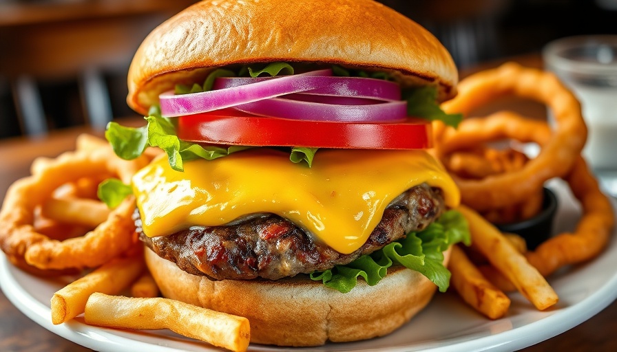 Delicious burger with fries at Ted's Montana Grill in Marietta.