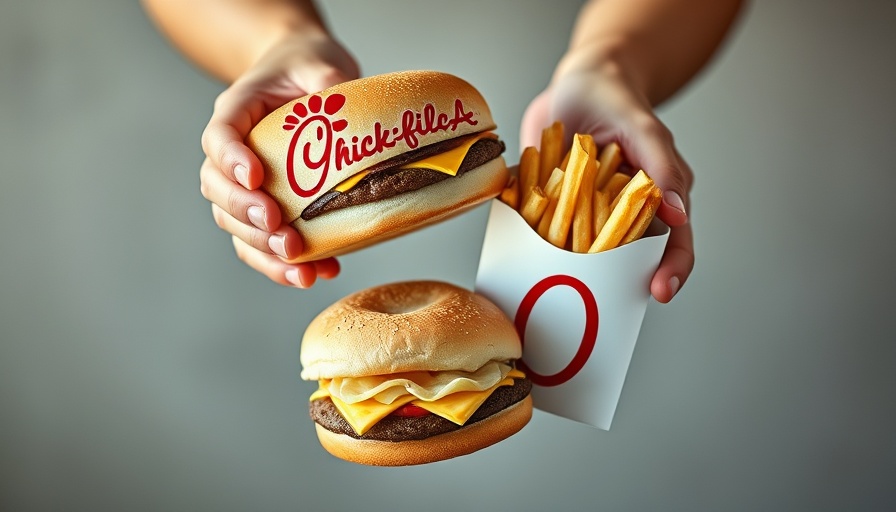Chick-fil-A sandwich and fries held in hands, emphasizing new concepts.