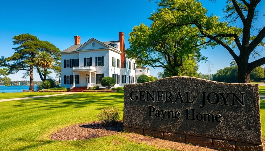 Historic General John Payne Home with stone sign in Augusta, daylight environment.