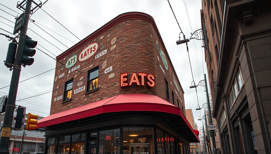 EATS Atlanta restaurant with red awning and neon sign, hinting closure.