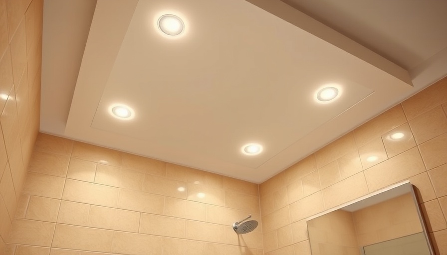 Modern Ceiling Bathroom Lighting Ideas, recessed spotlights with warm glow.