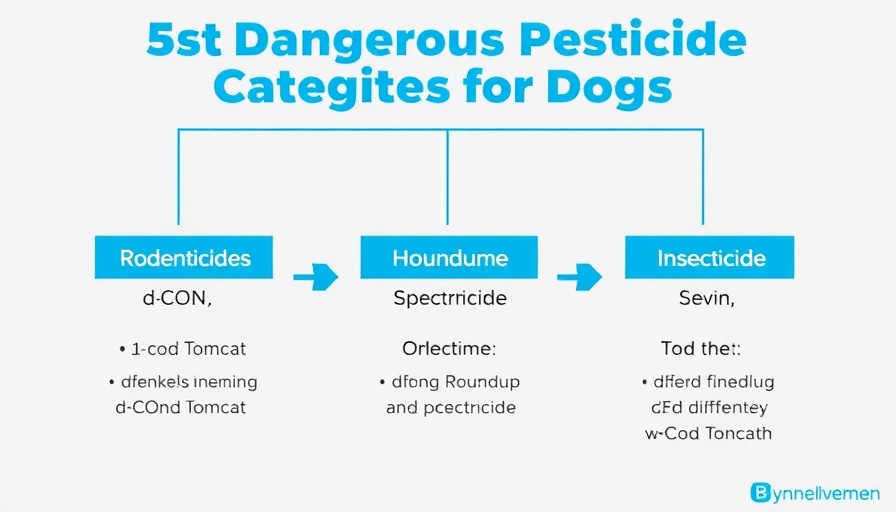 Infographic showing dangerous pesticides for dogs, ensuring dog safety.