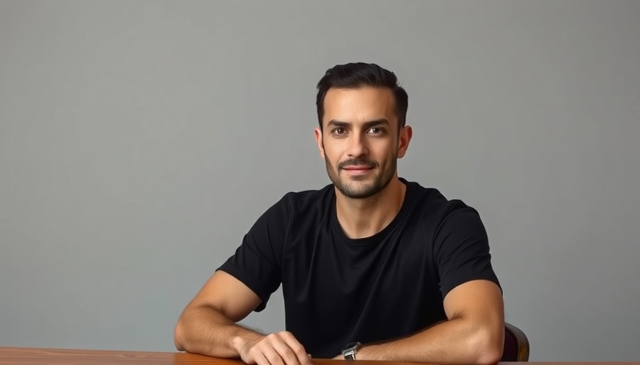 Confident man sitting at a table, discussing H-1B visa fee 2025.
