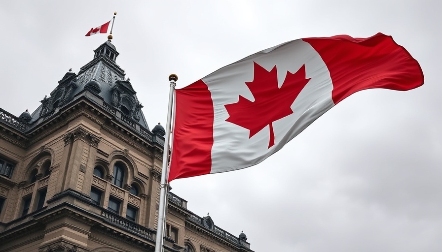 Canadian flag in front of historic Parliament building; potential travel disruptions context.