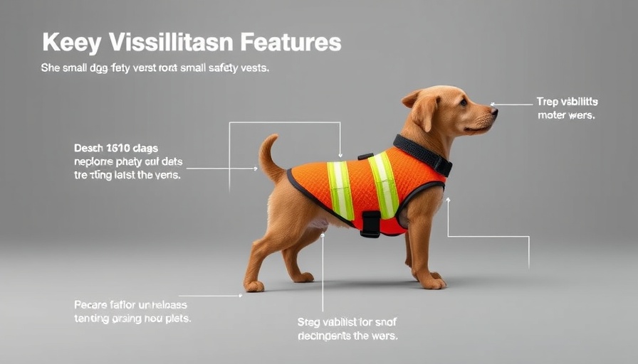 Infographic on best small dog safety vest visibility features.