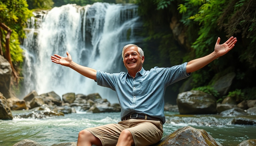 Retirees seeking the perfect place to live enjoy scenic waterfall.