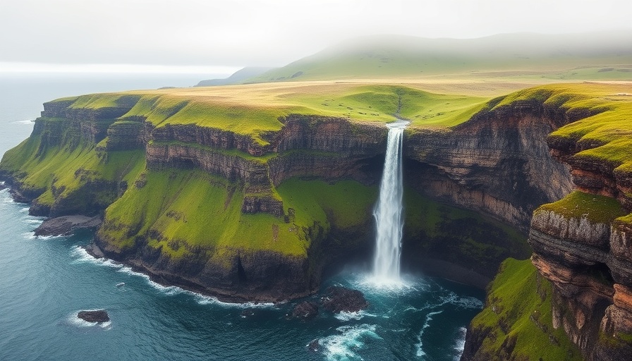 This Place Feels Like Another World: lush cliffs and waterfall view.
