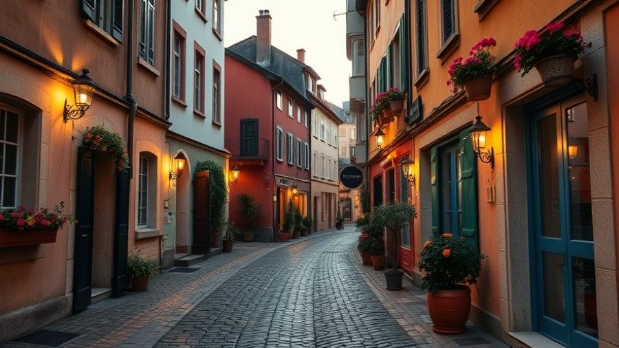 Peaceful European street, perfect for Americans to move to.