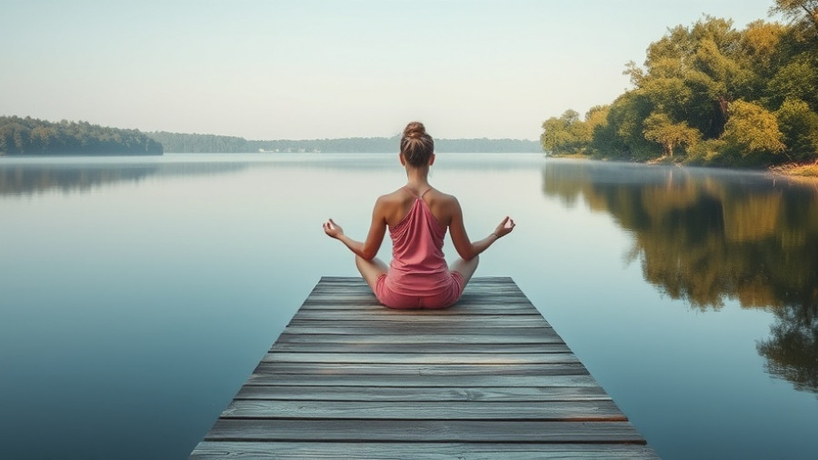 A land so beautiful it feels unreal: tranquil lake scene with meditating woman.