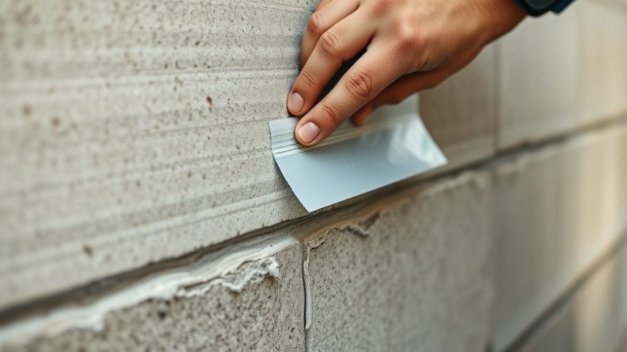 Hands applying innovative sealing tape, smart home technology.