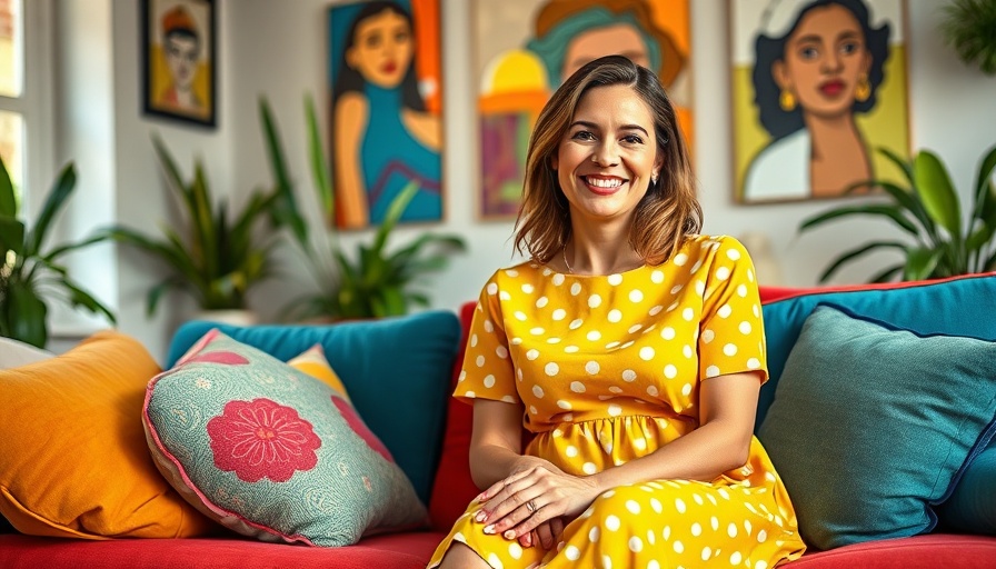 Smiling woman in bright room, embodying how to be happier tips.