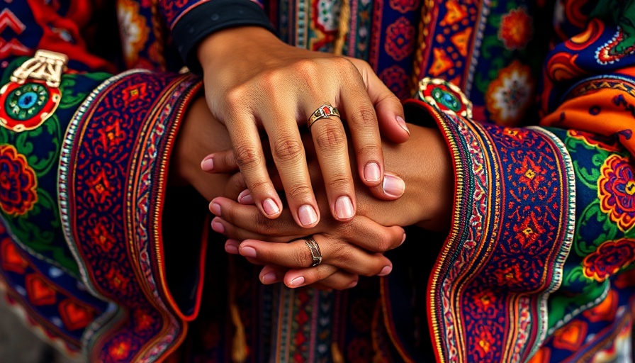 Diverse hands united over vibrant cultural attire, symbolizing pathways to social ignorance.