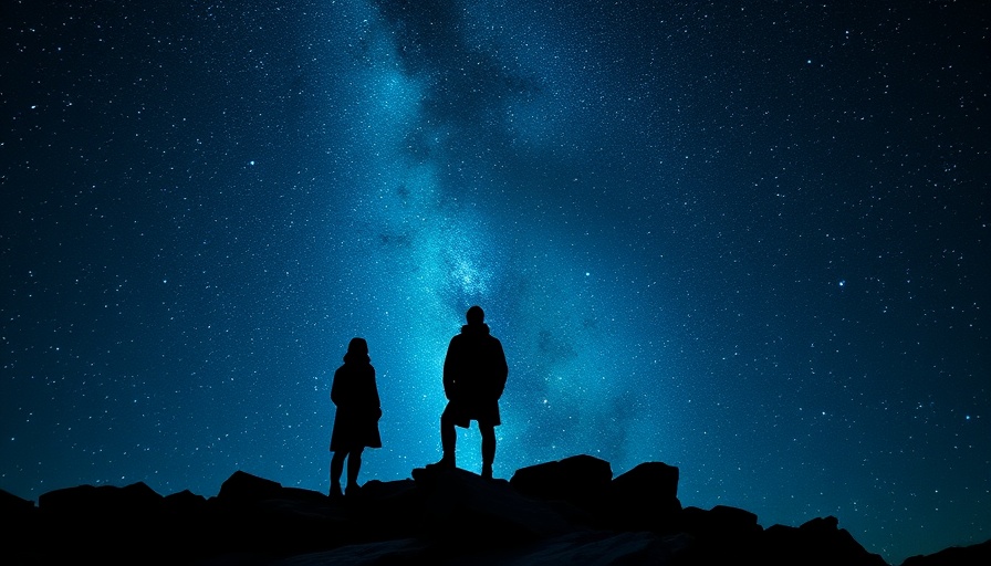 Silhouetted figures on rocks under a starlit sky promoting self-treatment for empowerment.