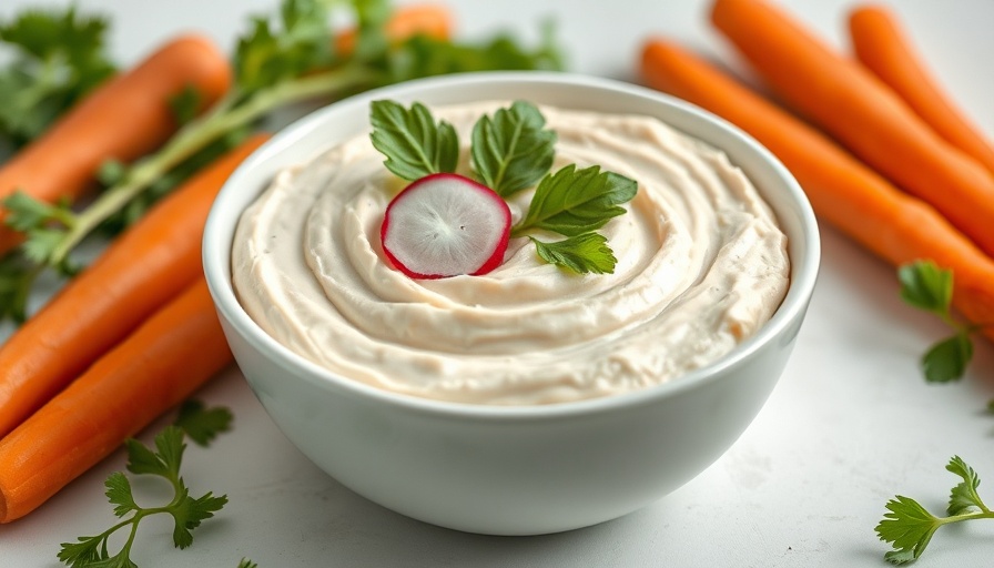 Delicious radish cream cheese dip with fresh garnish in a bowl.