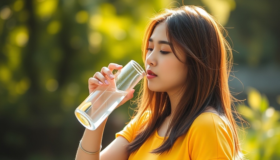 Young woman enjoying water outdoors for circadian alignment health benefits.
