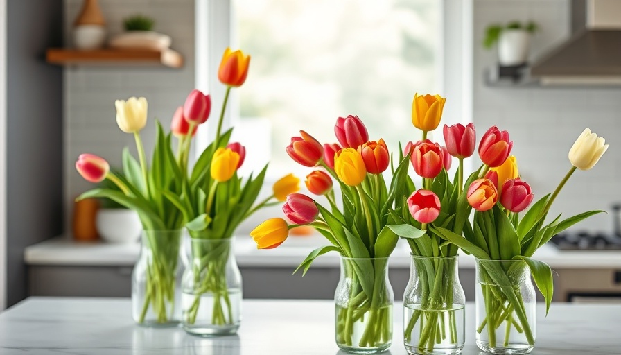 Spring Lifestyle Tips for Families: colorful tulips in kitchen.
