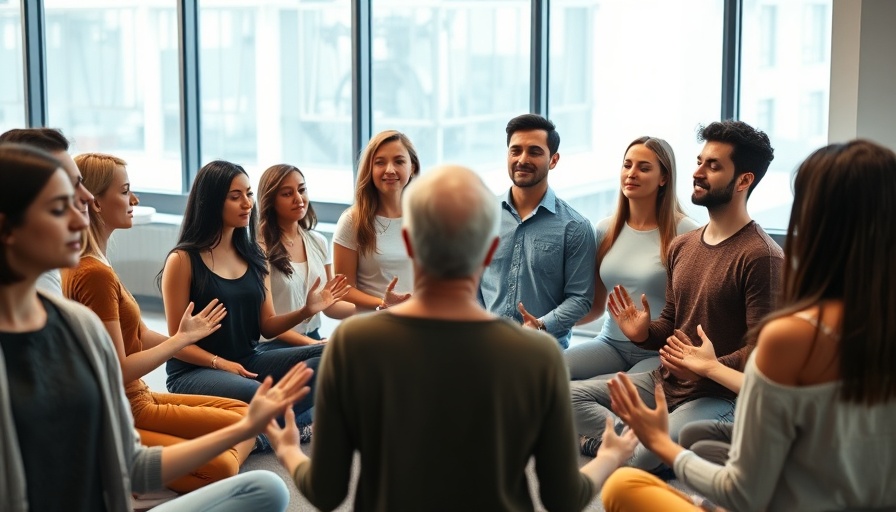 Group meditation depicting spirituality in an AI-driven world.