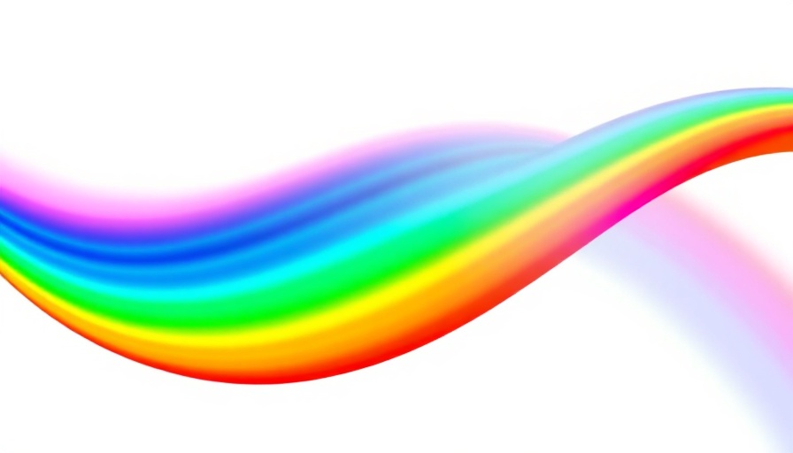 Colorful gradient wave line on a white background, vibrant design