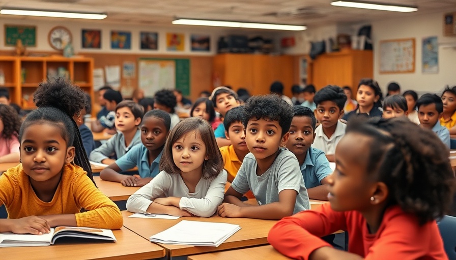 Diverse students in classroom under DEI policies, learning attentively.
