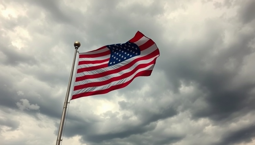 American flag in front of cloudy sky emphasizing importance of DEI for ADHD education.