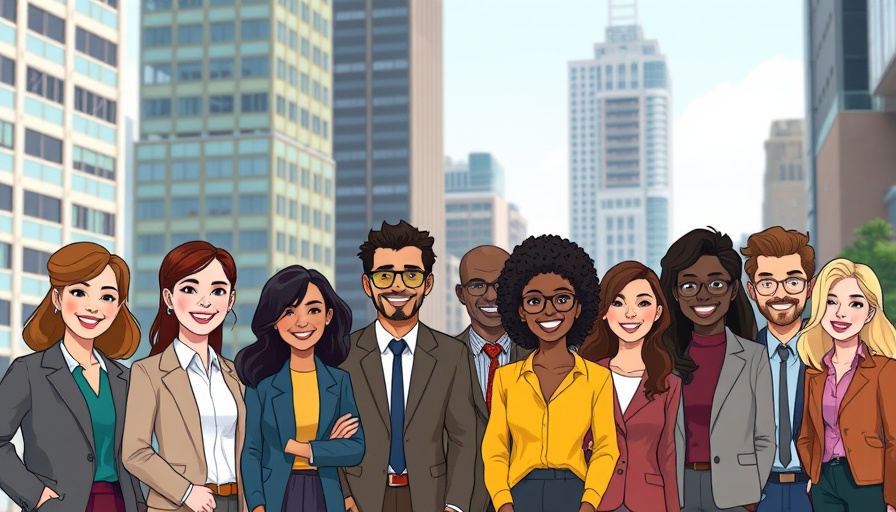 Diverse professionals standing together symbolizing DEI programs.