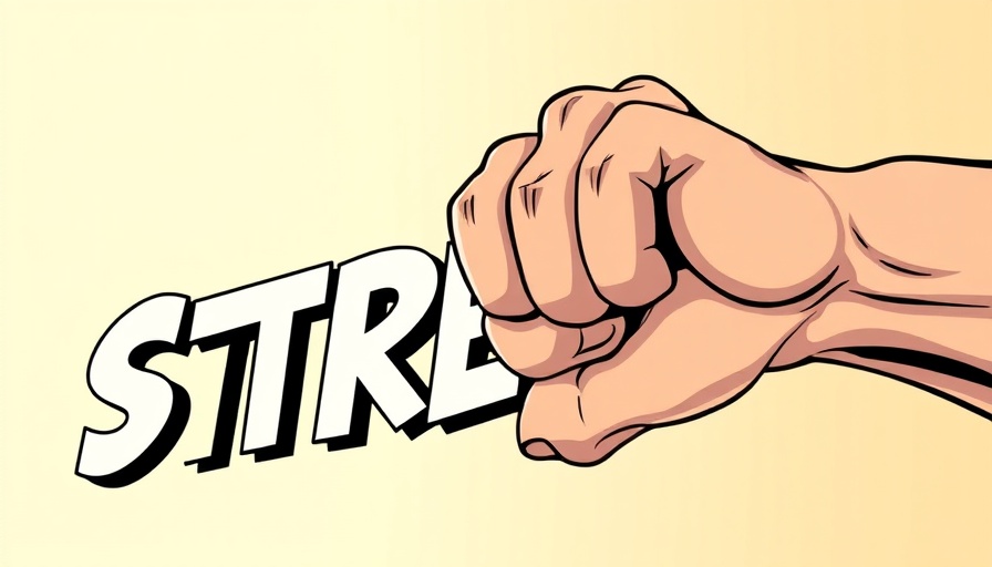 Cartoon hand pinching the word stress, manage ADHD-fueled stress.
