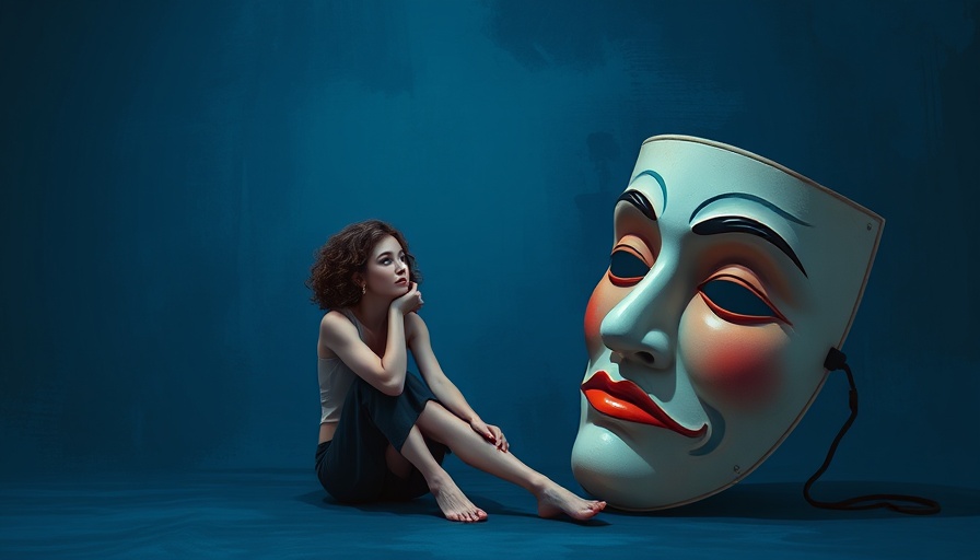 Symbolic illustration of masking neurodivergence with a theatrical mask.