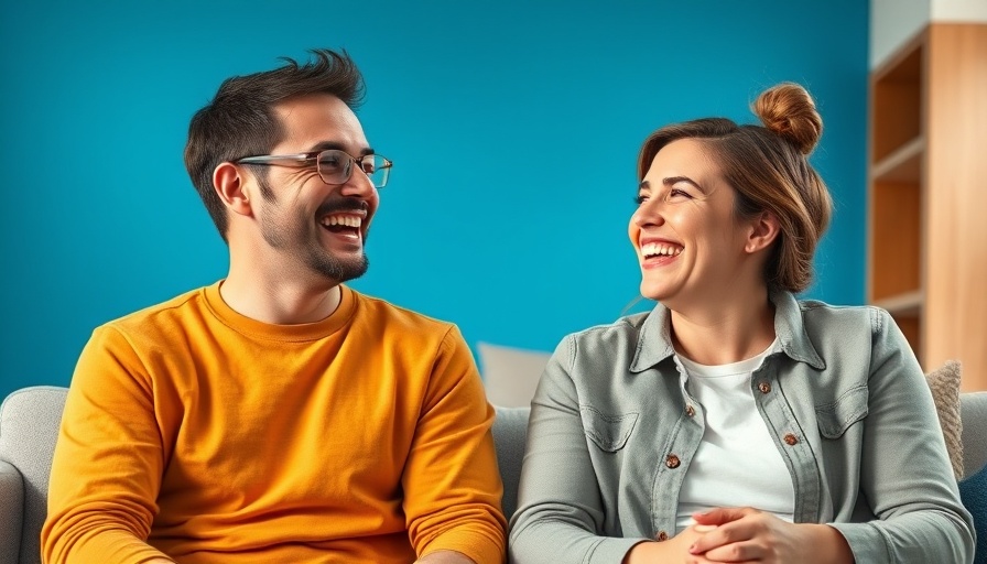 Smiling couple using humor in ADHD relationships