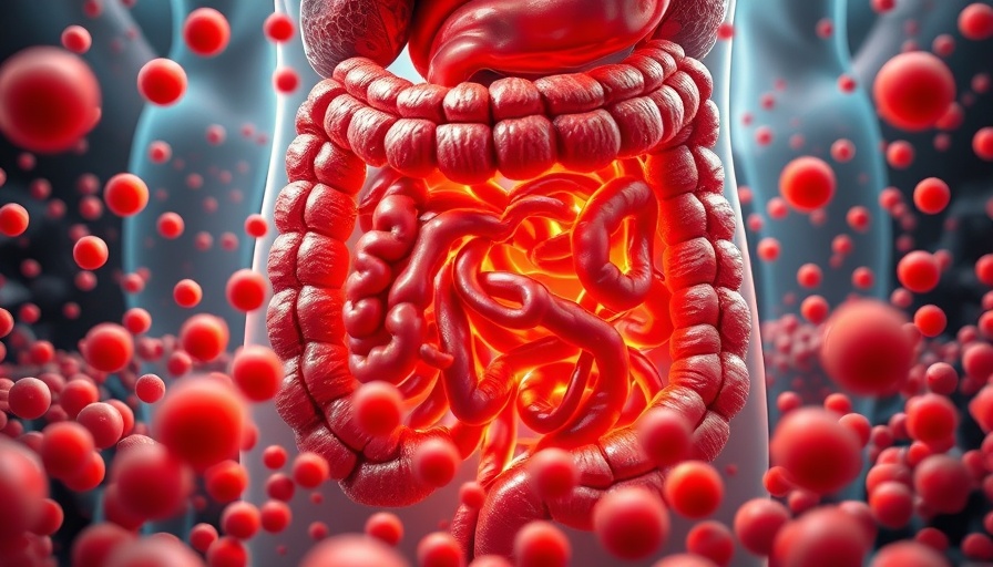 Illustration of leaky gut and toxins impacting gut health related to diabetes.