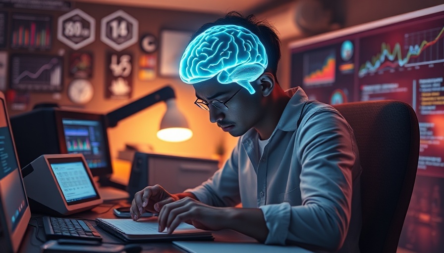 Diabetes burnout represented by stressed person with digital brain.