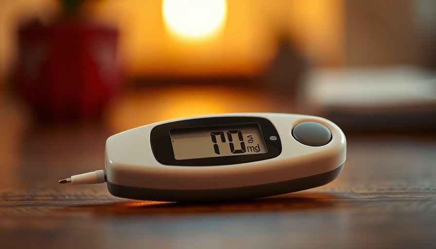 Digital glucose meter reading 70 mg/dl; managing low blood sugar.