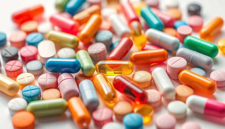 Assorted colorful pills related to mental health treatment, close-up view.