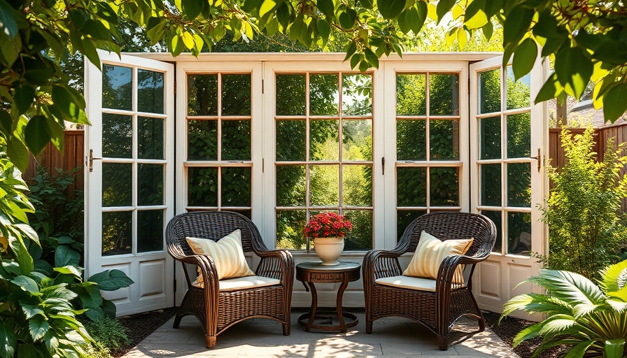 DIY backyard privacy screen ideas with upcycled window frames.