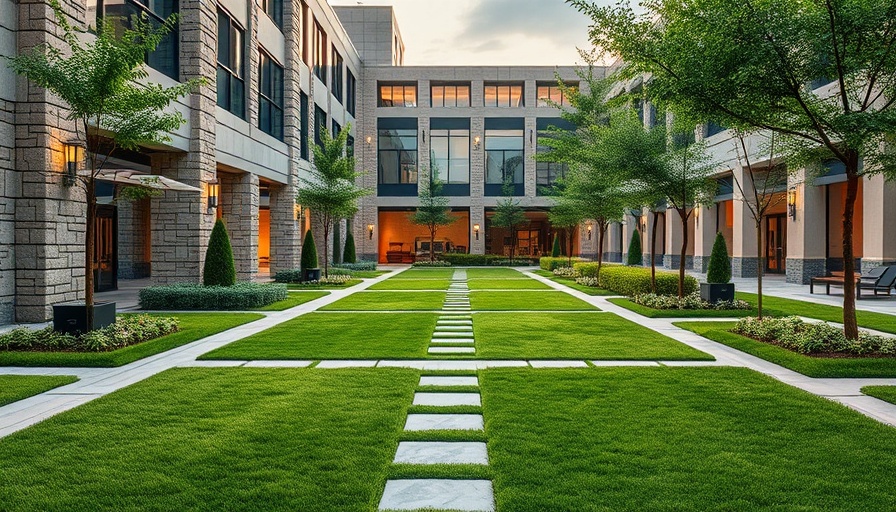 Well-maintained commercial turf installation in a modern setting highlighting benefits.