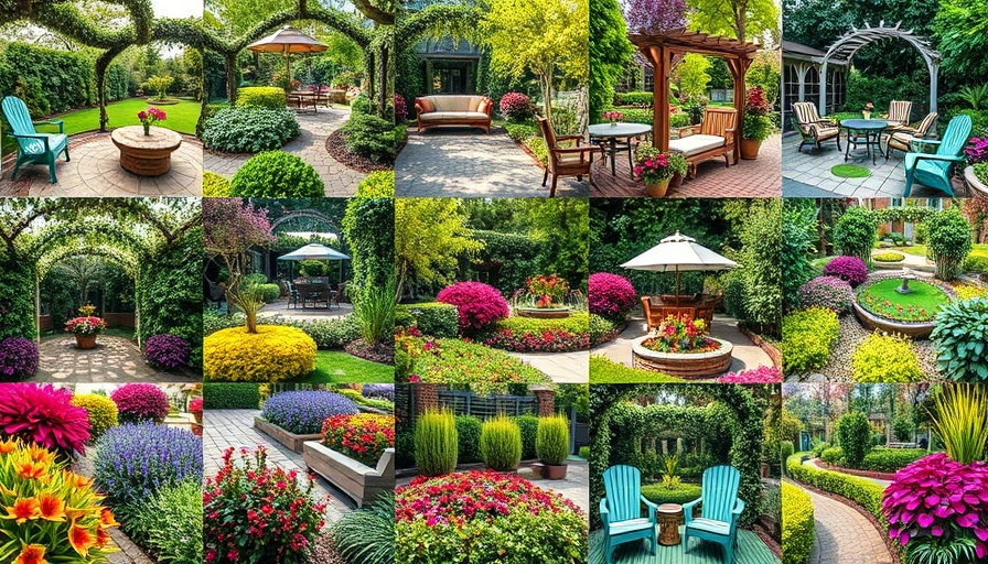 Vibrant garden transformation ideas with seating and foliage
